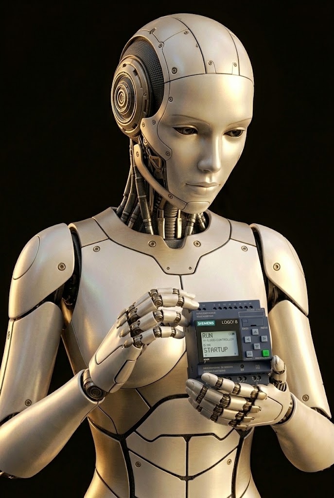 Roboter hält eine LOGO!8-Steuerung